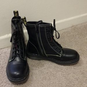 Black combat boots